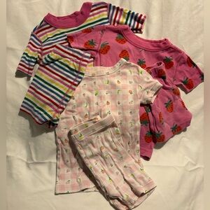 3 Outfit Bundle - Hanna Anderson & Gap 3T Girls Short Sleeve and Short PJ Sets